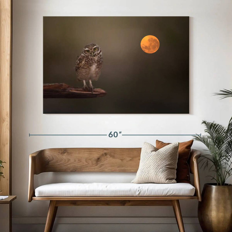 Owl Under The Moon, 34" H x 51" W