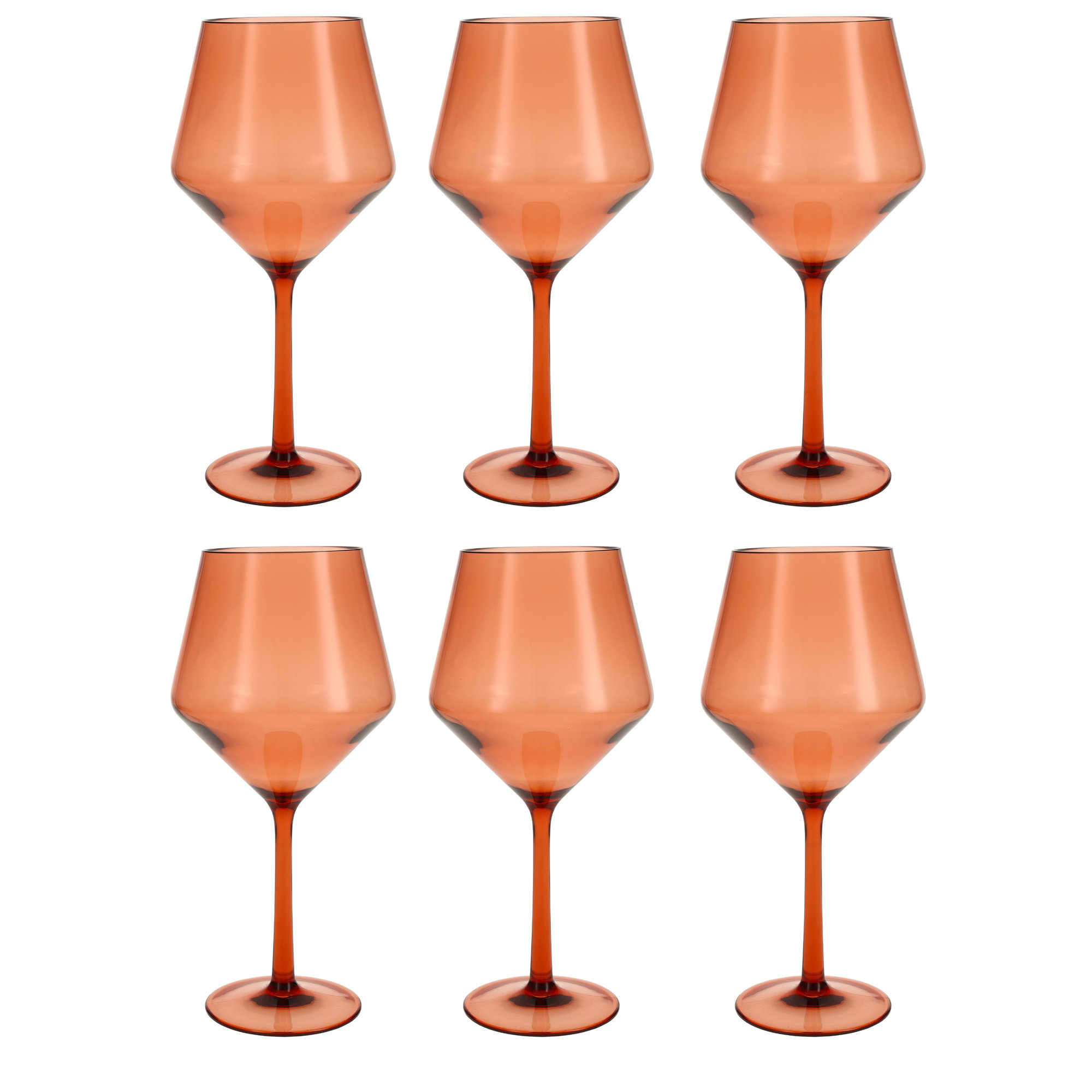 Fortessa Sole Outdoor Wine Glass, 22 oz., Terra Cotta Orange
