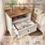 Table de chevet 2 tiroirs Modern Farmhouse avec tablette ouverte et plateau en grain de bois-1540813925