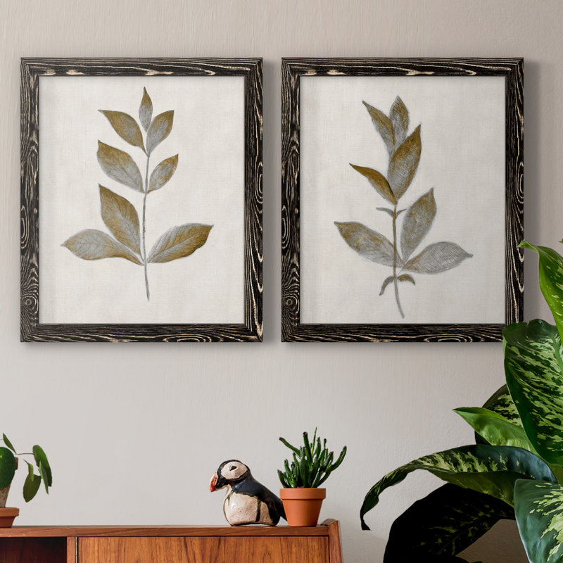 Bronze Leaf I - ensemble de 2 reproductions, H 31,5 po x l 47 po x P 1,5 po, H 20 po x l 17 po x P 1 po, Ne s’applique pas
