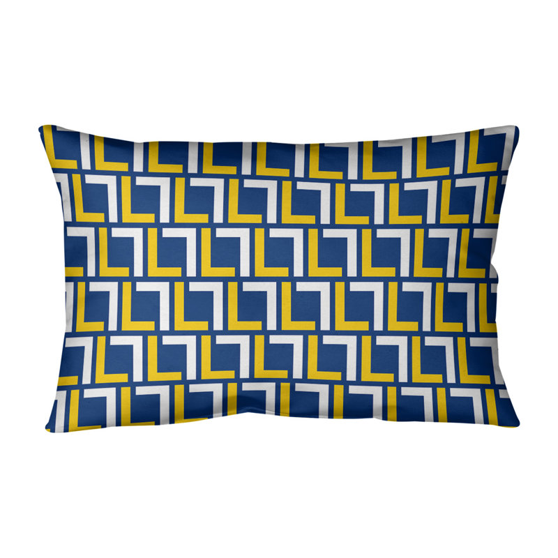Housse de coussin rectangulaire LA Football Luxury, Bleu royal / or / blanc, Polyester filé