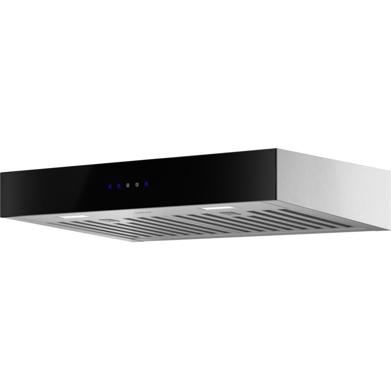 Vetro 30 in. 500 CFM Under Cabinet Mount Range Hood with LED Light in Black Glass