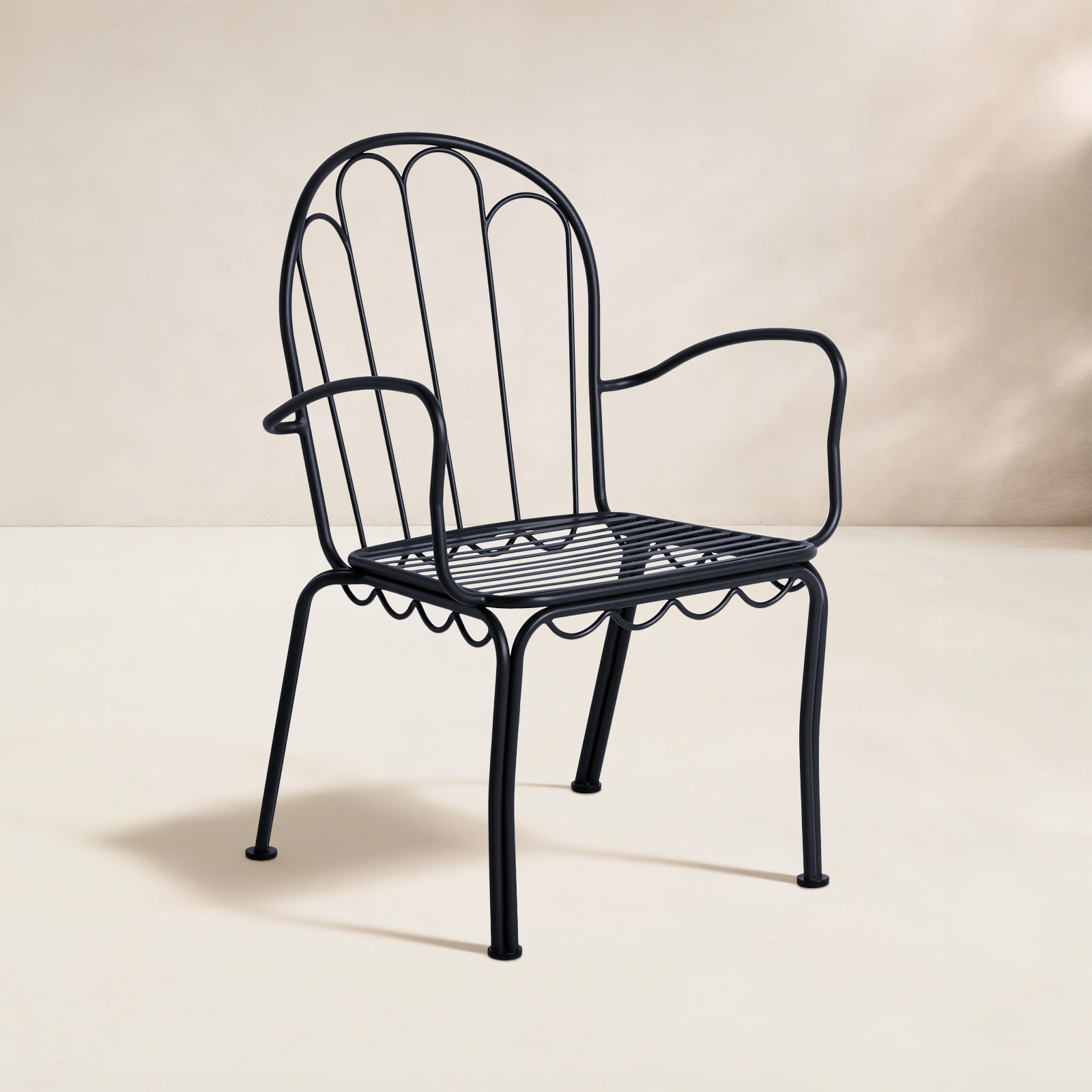 Business and Pleasure Co Stackable Patio Armchair, Vintage Black