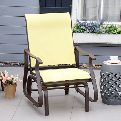 Fauteuil oscillant d'extérieur avec dossier haut et filet à séchage rapide