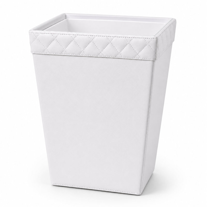 Bac en cuir blanc touffeté