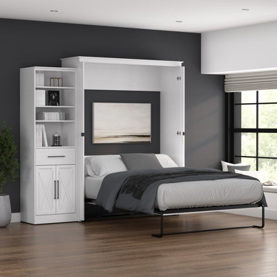 Leonhart Murphy Bed and Shelving Unit with Drawer and Doors