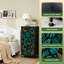 Commode à 4 tiroirs pour chambre à coucher sans couture Bleu vert Tropical feuilles de bananier doré Palmier exotique Petite grande commode à vêtements pour organisateurs de placard avec commode