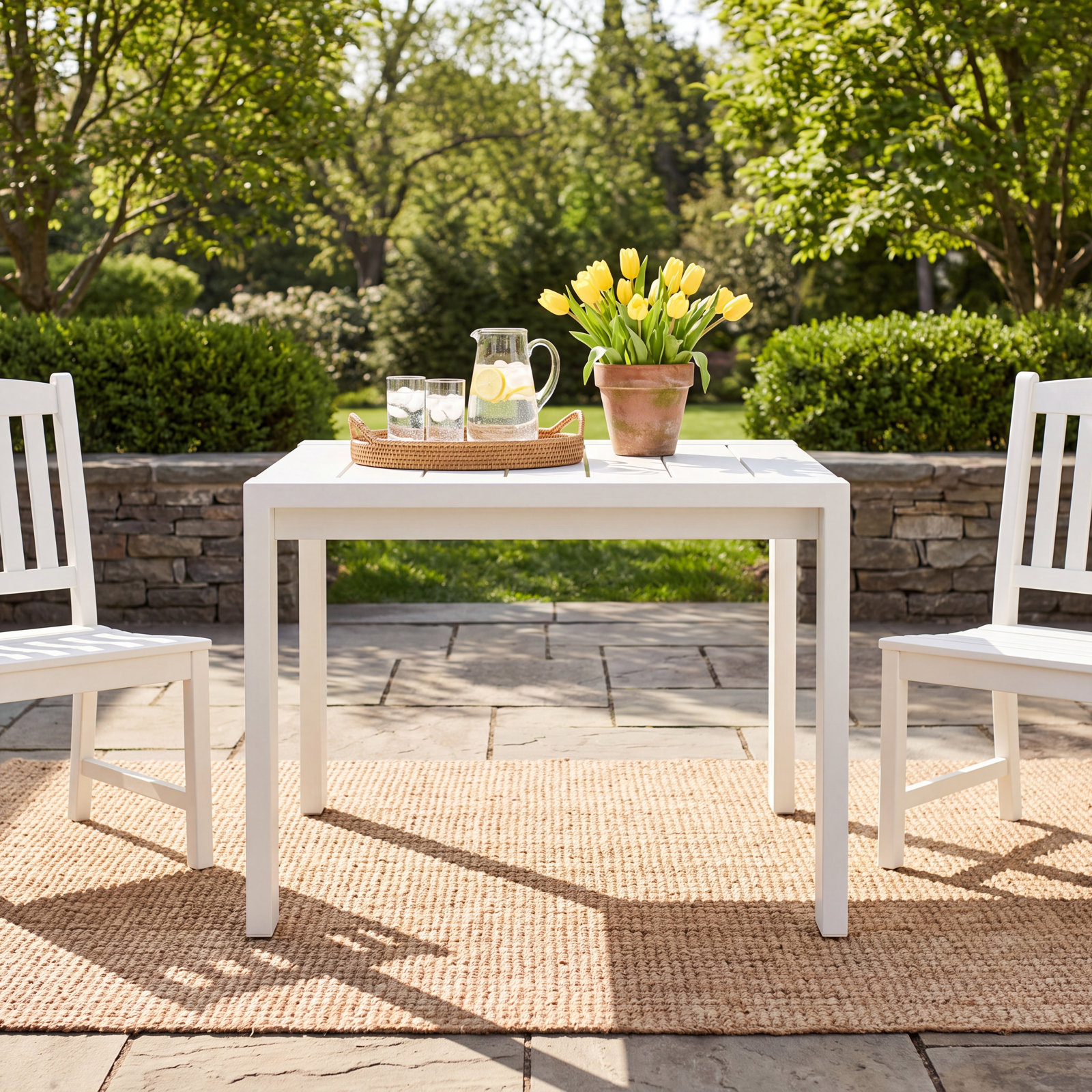 Jayton 22" Patio Side Table, White