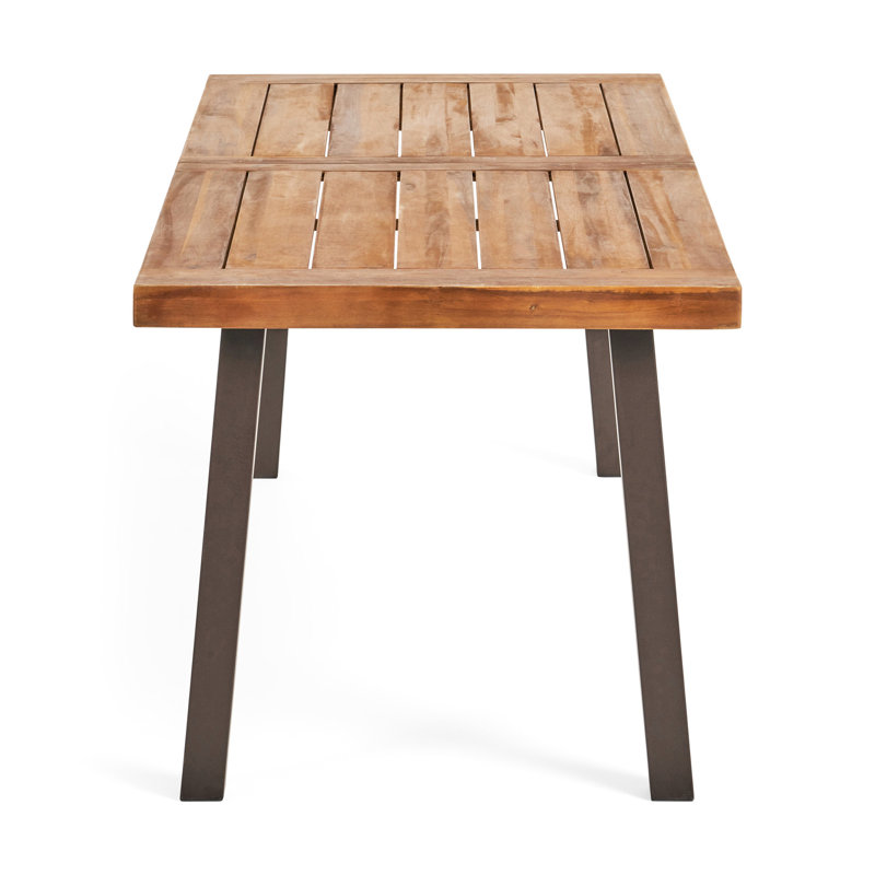 Splendid Modern Industrial Dining Table With Wood Platform And Metal Framework, Weather-, 69" H X 31.83" W 29.62" H, 60.61 Lb Charming Surface Support,
