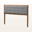 Tête de lit double Camilla avec revêtement en tissu gris foncé et bois brun noyer