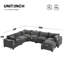 Canapé modulaire de 117,5 po avec repose-pieds de rangement mobile, canapé 7 places en forme de U, siège large et combinaison libre, canapé en chenille surdimensionné pour le salon et l’appartement-1265271959