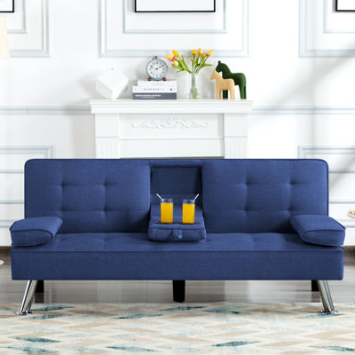 Divan-lit futon de 65,3 po avec accoudoirs amovibles Ebern Designs