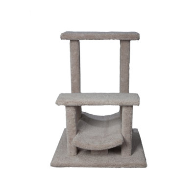 Arbre à chat en bois massif 32" effrayant éclairé à 2 niveaux ou condo Keifer