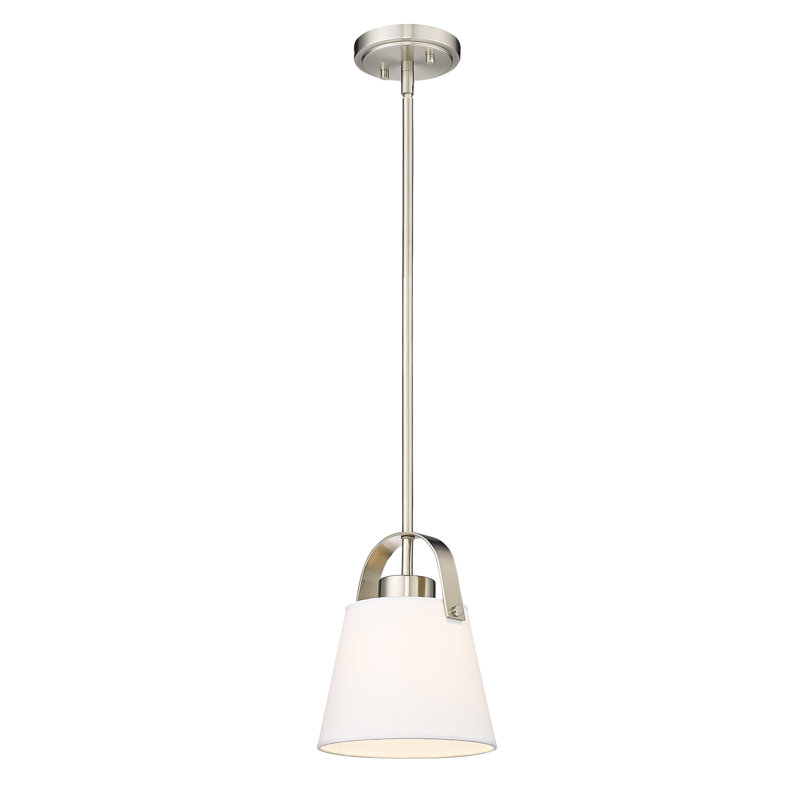 Luminaire suspendu 1 lumière Lupi, Nickel brossé, H 90,5 po x l 8 po x P 8 po