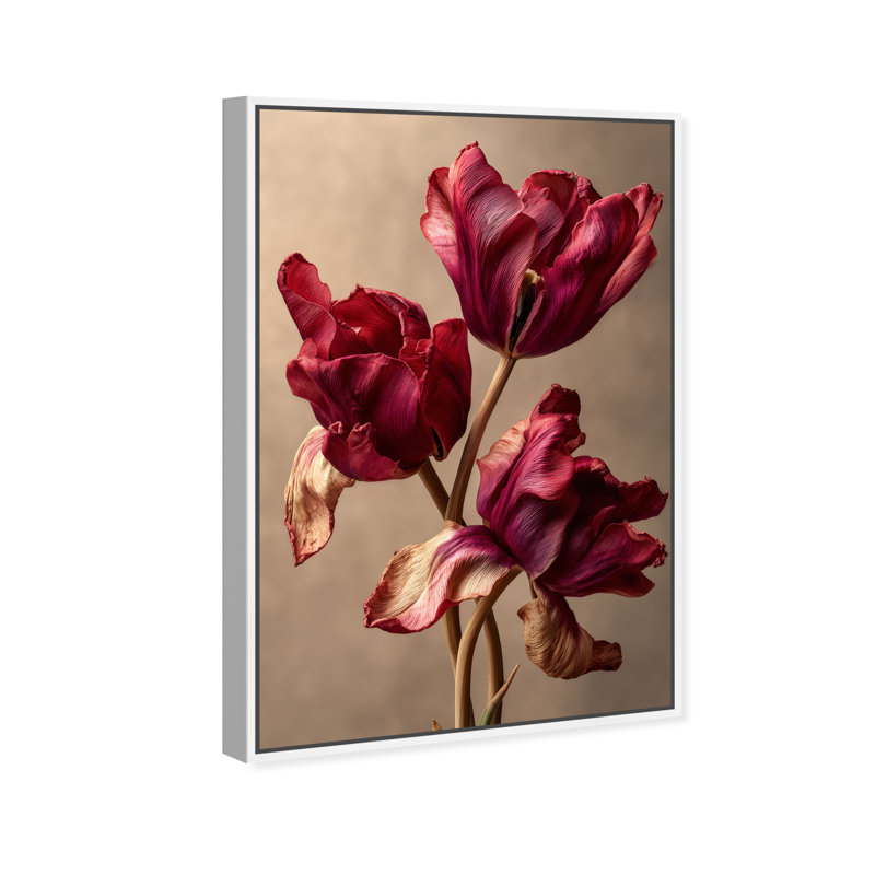 Dark Silk Remains Print by Oliver Gal, 31"H x 46"W, White Floater Frame
