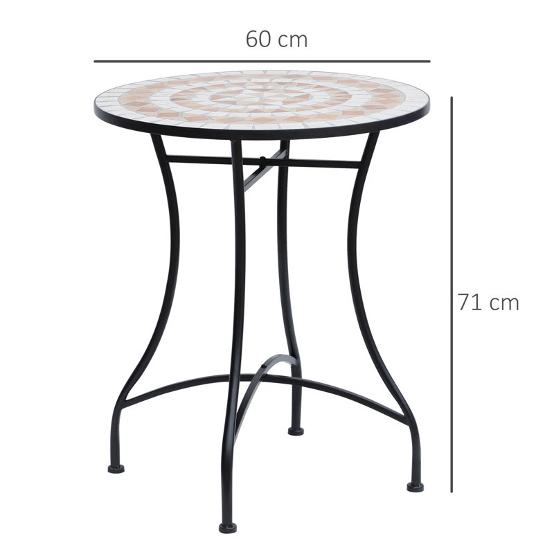 Round Metal Outdoor Side Table , 60cm cm W cm D