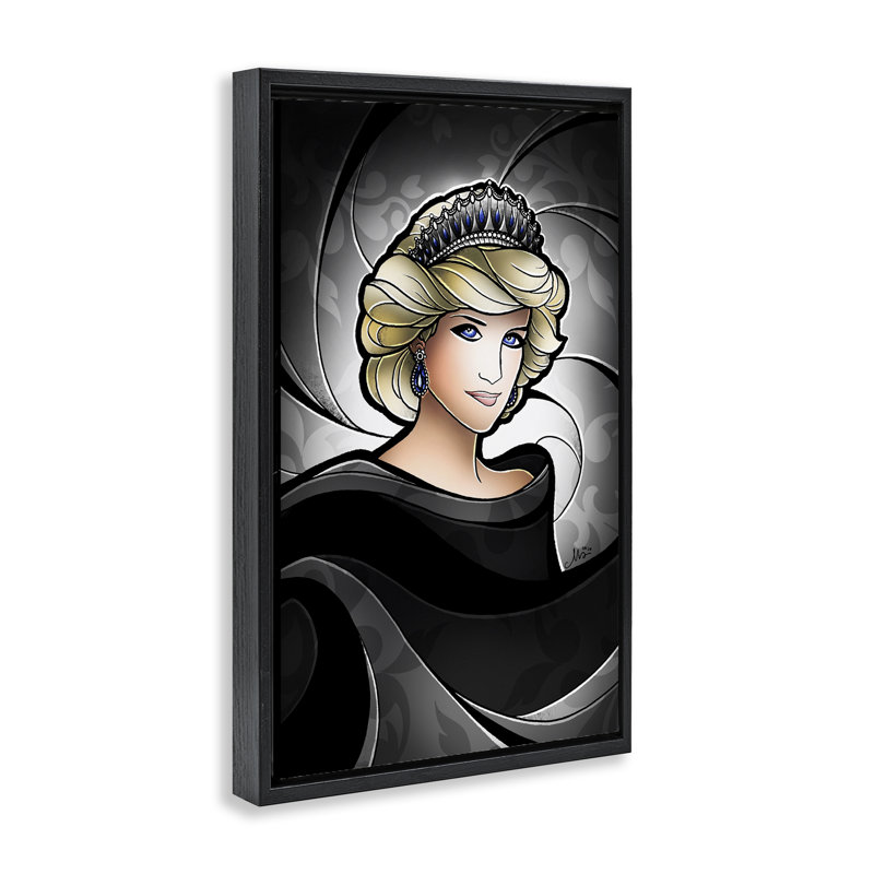 Cadre flottant princesse royale par Mandie Manzano, Cadre flottant noir de jais, H 25 po x l 17 po