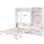Lit escamotable double avec tablettes de rangement