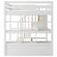 Lit mezzanine avec bureau et tablettes, deux tiroirs intégrés, escalier de rangement-979817364
