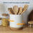 Rotating White Utensil Holder, 6.2 Inch