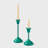 Handcrafted Tabletop Jade Mint Checkered Aluminum Candleholder-609172997