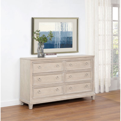 Washed Oak 6-drawer Dresser