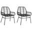  Chaise de jardin en rotin PE noir, acier thermolaqué moyen