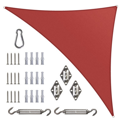 Toile d'ombrage triangulaire 20 pi x 20 pi x 28,3 pi Royal Shade avec quincaillerie