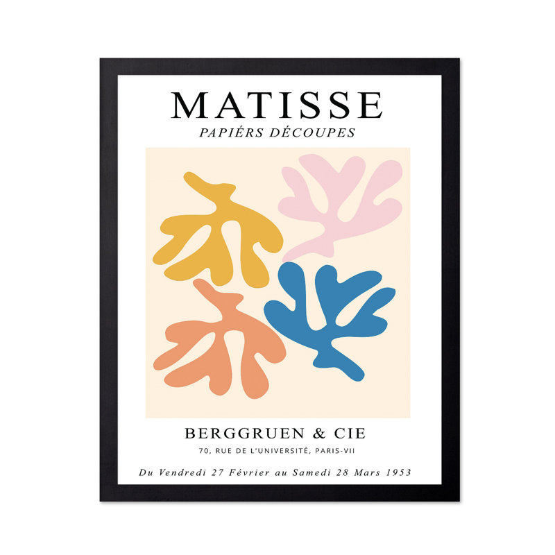 Henri Matisse - The Cut-Outs No2, H 08 po x l 10 po, Affiche, Cadre noir