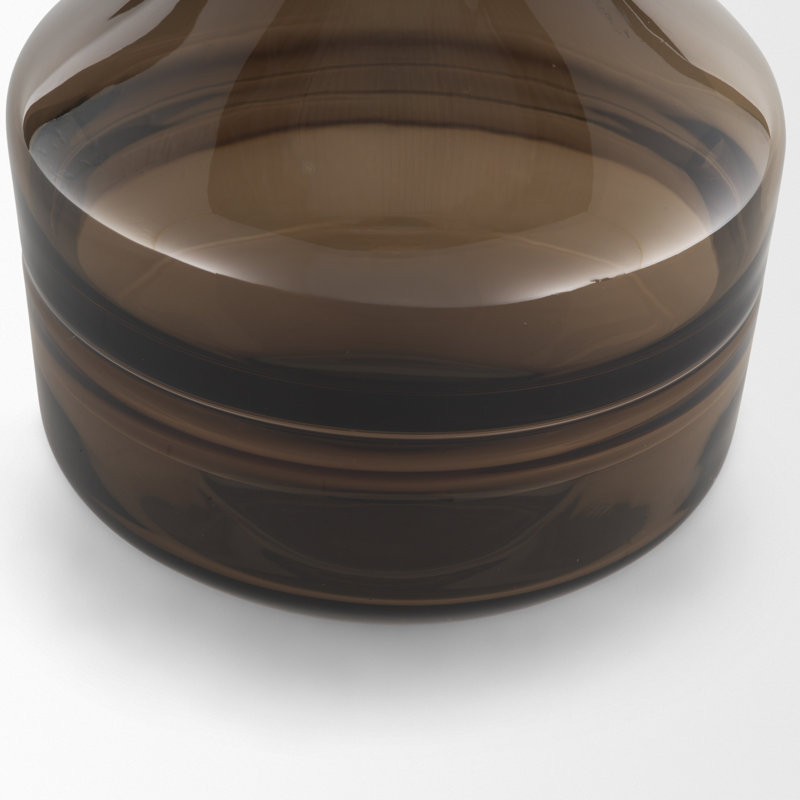 Petit vase en verre Aurel, 7.1L x 7.1W x 9.4H, Brun