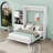 Queen Size Murphy Bed with Integrated Wine Rack and Smart Lighting-709573621