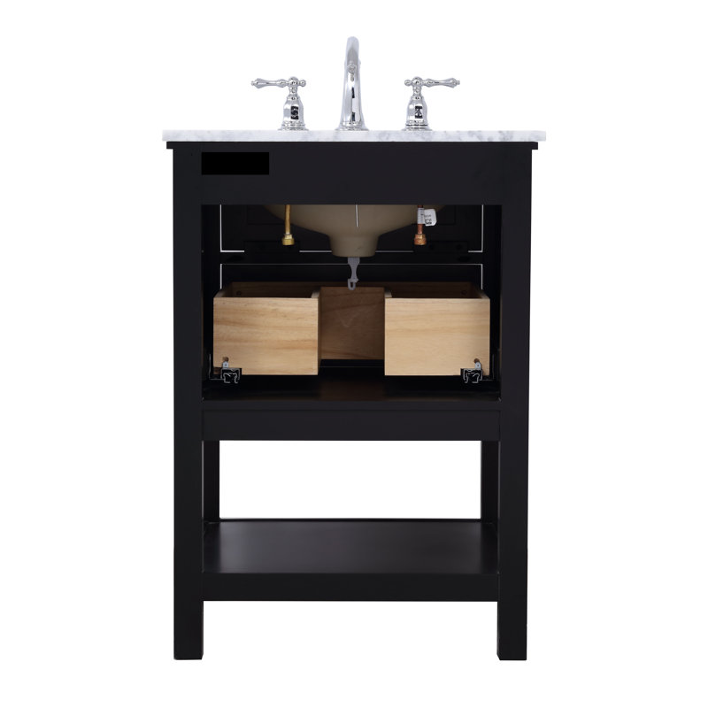 Ensemble de meuble-lavabo simple 24 po Bonsai, Noir