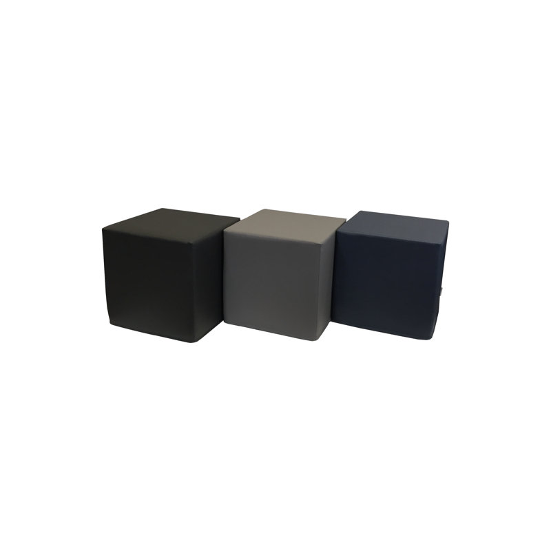 Amlie 45cm Wide Square Solid Colour Pouffe Ottoman, Black