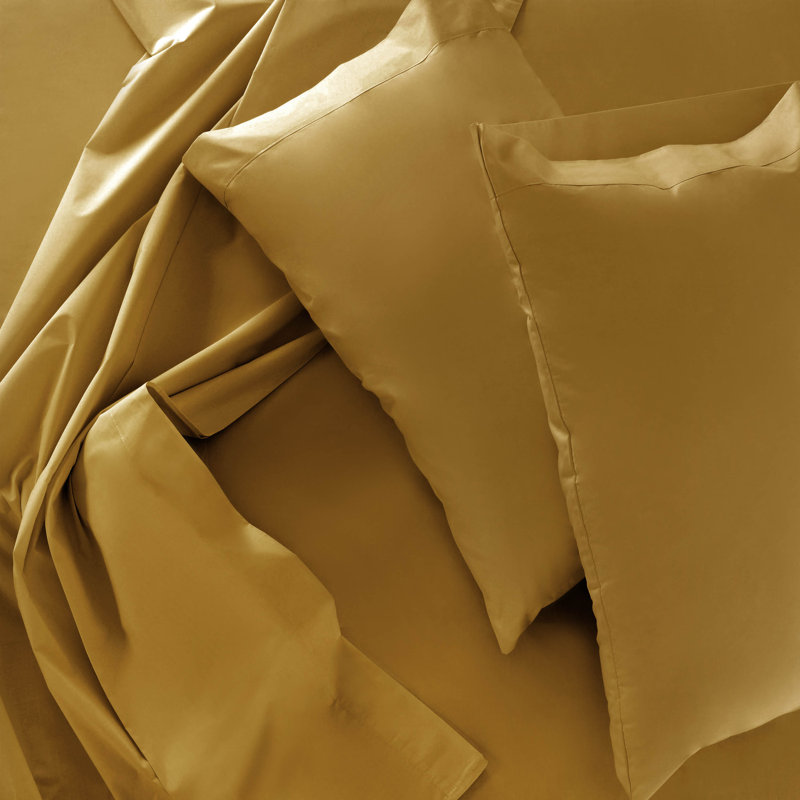 Gold Twin Organic Cotton Bamboo Deep Pocket Sheet Set