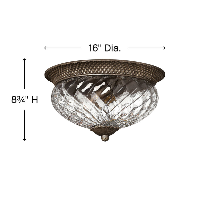 Plantation 3 Light Flush Mount, Pearl Bronze