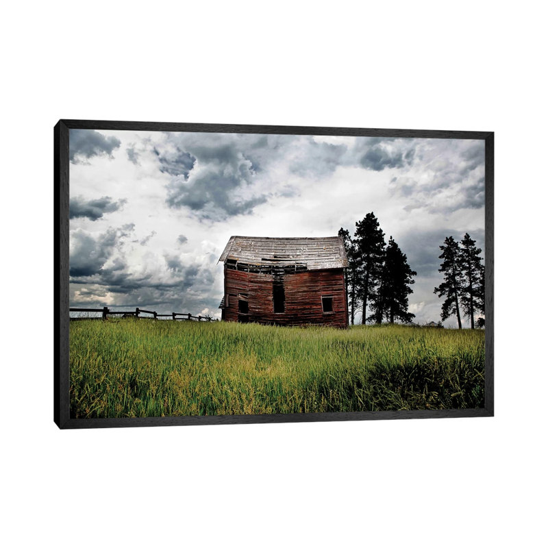Montana Barn II - Print on Canvas, 66.04 cm H x 45.72 cm W, Black Framed