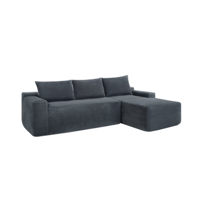 2 96.9"Compressible doubleCloud Sectional Couch with L-Shape Chaise,Modern Modular Sofa with Deep Seat,Upholstered Couches for Living Room Bedroom,No