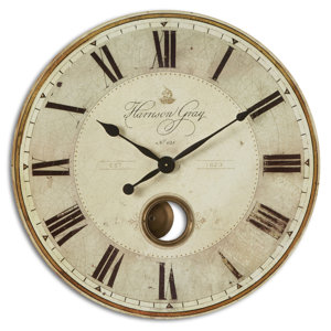 Harrison Gray 30" Weathered Laminated Clock