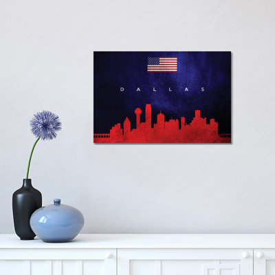 Dallas Texas Skyline 1 Piece Wrapped Canvas Wall Art
