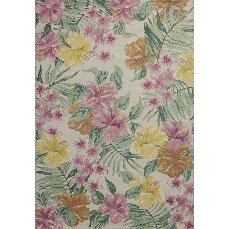 Tapis ivoire / lever de soleil Loloi, Rectangle 7 pi 10 po x 11 pi 2 po