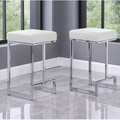 Jochebed Upholstered Counter Stool with Metal Frame