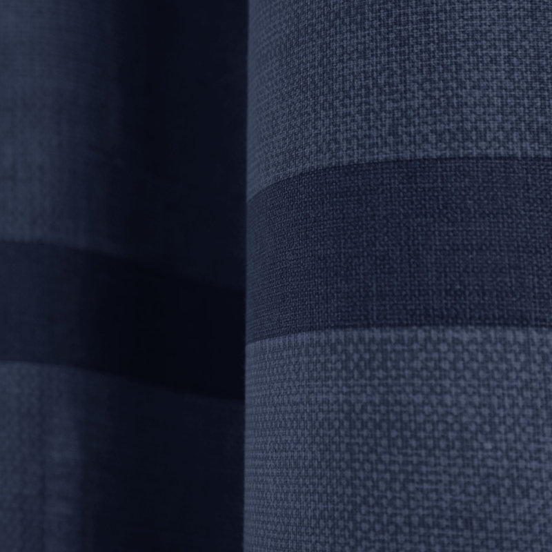 Melville Woven Texture Unlined Curtains, 117 W x 137 D cm, Navy