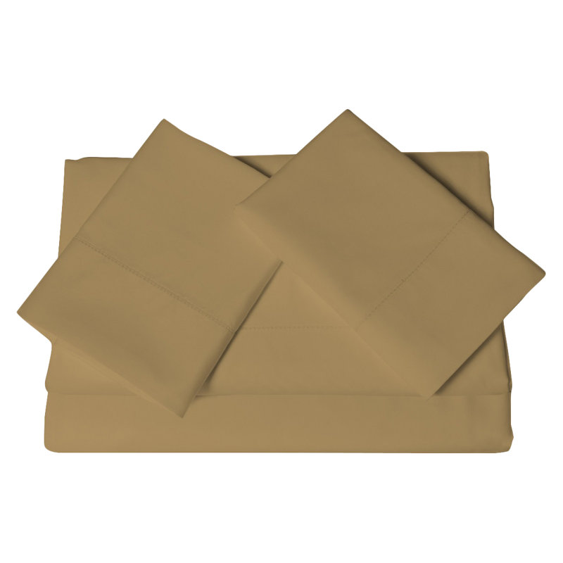Sateen Sheet Set, Cafe, King Sheet Set + Fitted Sheet + 2 Pillowcases