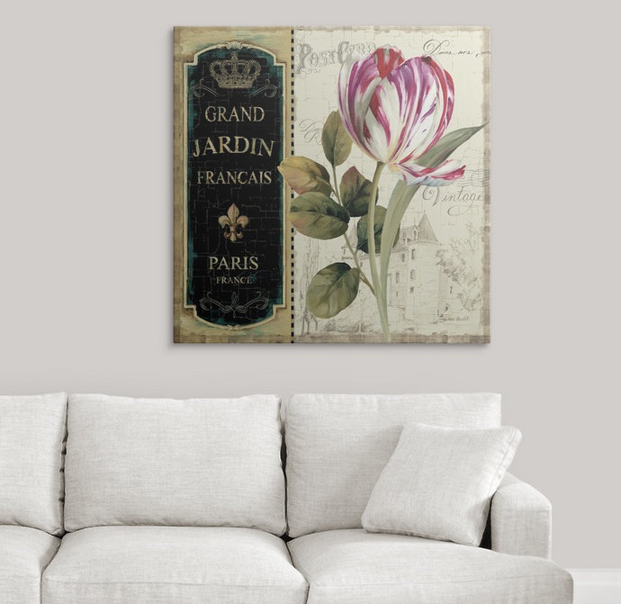 « jardin view ii » par lisa audit, H 35 po x l 35 po x P 1,5 po, Toile