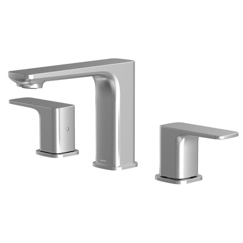 Robinet de salle de bain à large entraxe avec drain Venda, Acier inoxydable