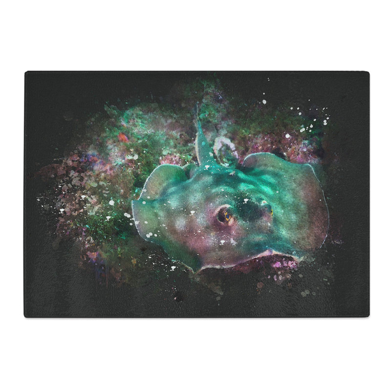 Sting Ray Paint Splash Chopping Board, 28.5cm W x 39cm L