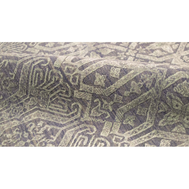 Tapis bleu foncé noué à la main de haute qualité