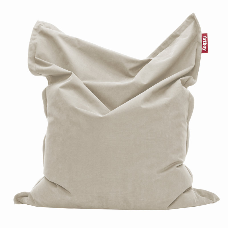 Silver Gray Stonewashed Cotton Bean Bag Chair