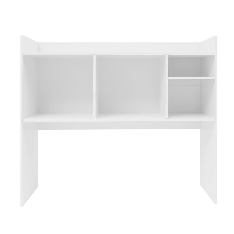 Huche de rangement en PVC avec 6 tablettes pour bureau d'ordinateur, Blanc / Blanc