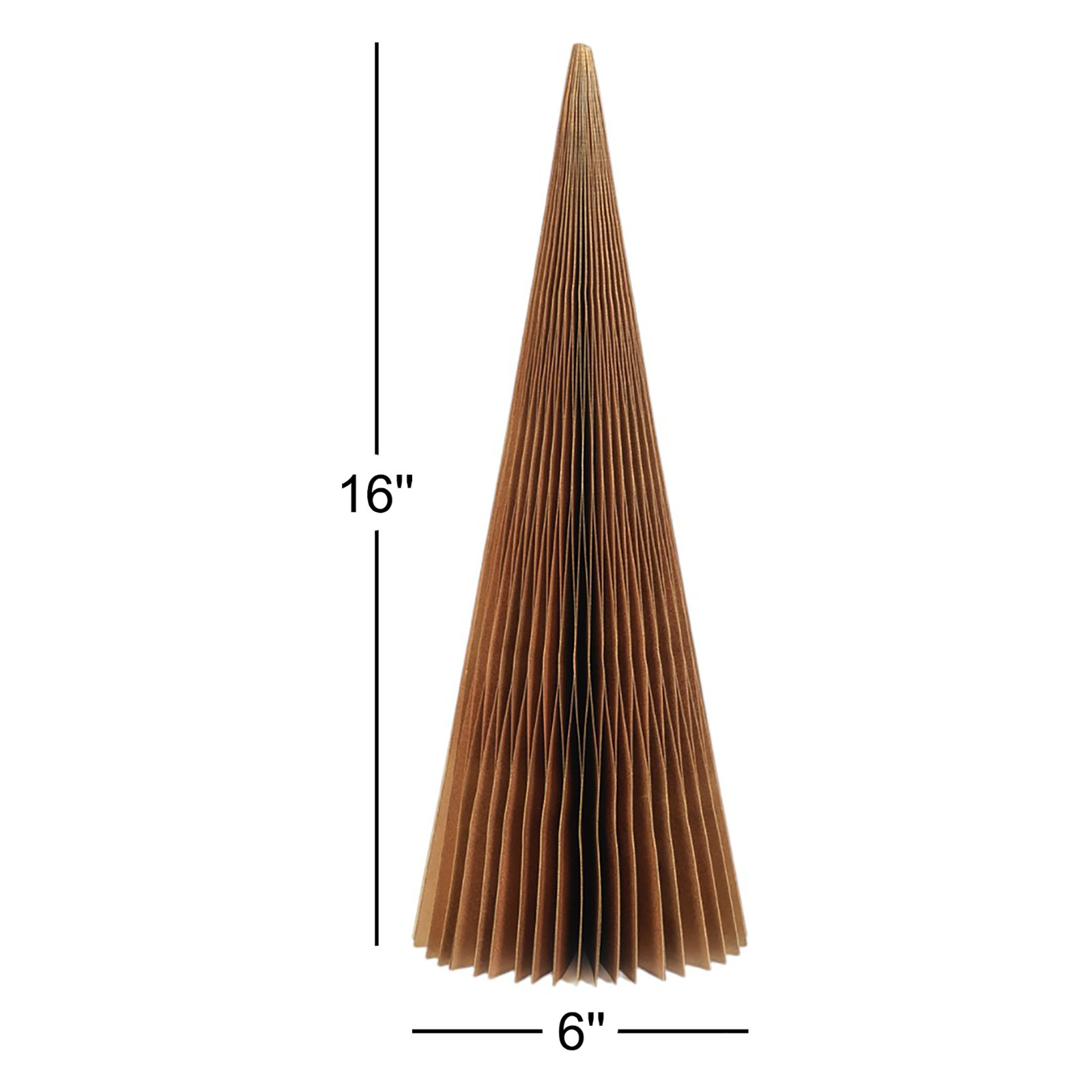 Miriam 4-Piece Paper Cone Tree Set, 16" H x 6" W x 6" D, Gold